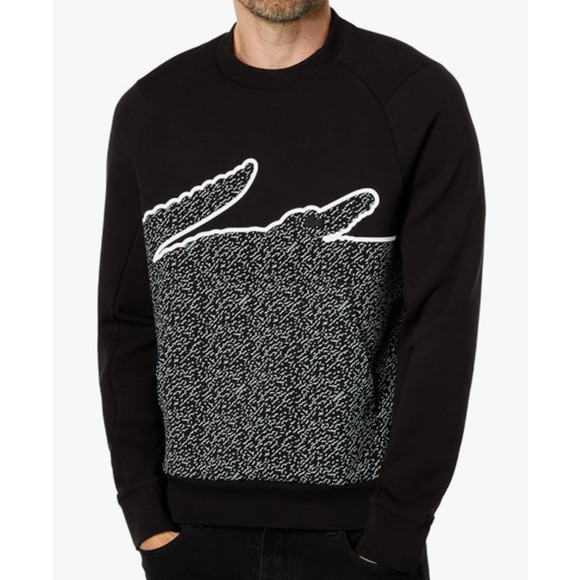 Lacoste Long Sleeve Crew Neck Active Sweatshirt Black XL - Picture 1 of 2